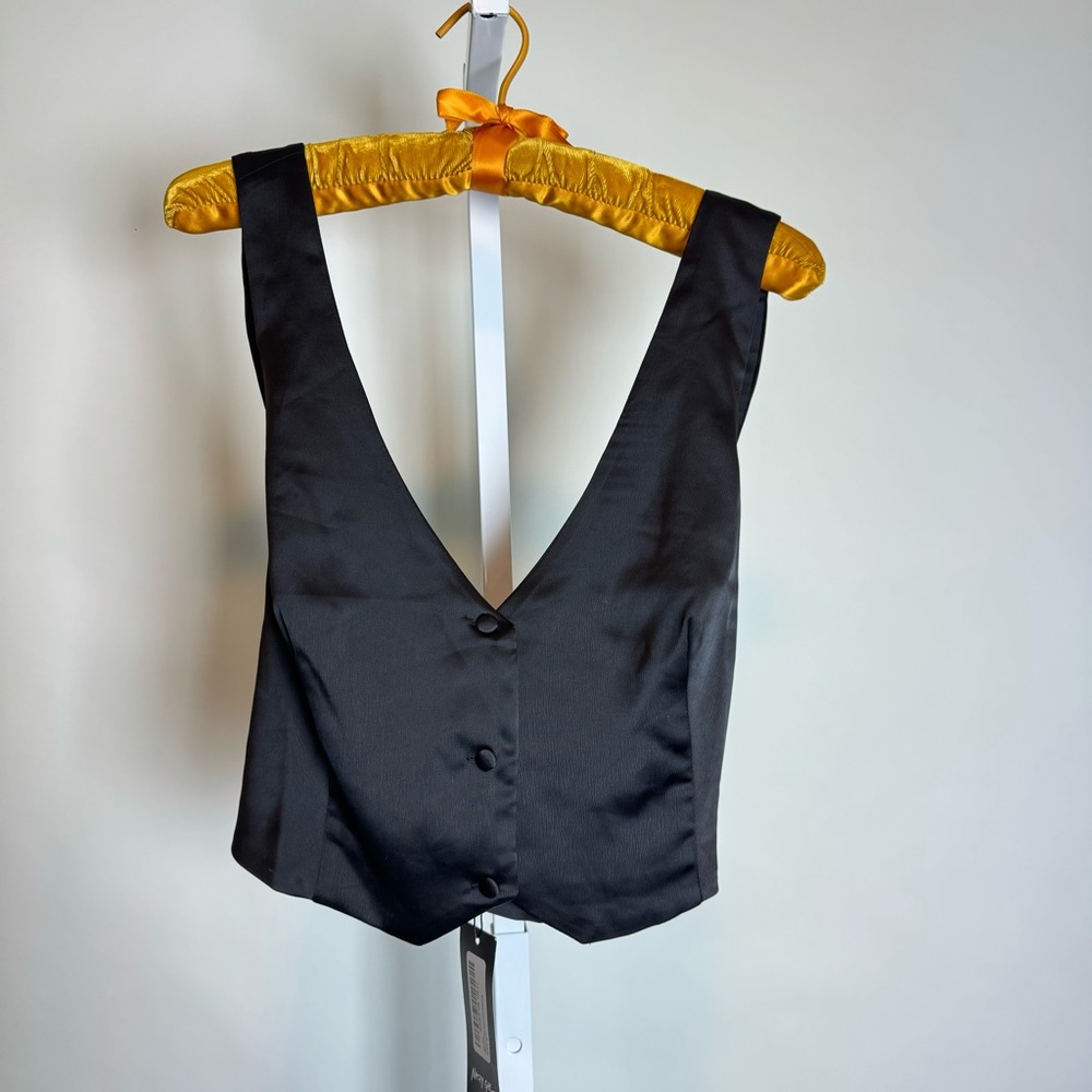 NastyGal premium satin wrap, back waist coat (Vest)